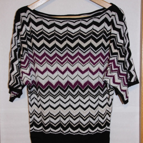 FREE with Bundle WHBM Metallic & Purple Chevron Stripe Sweater - Picture 5 of 7